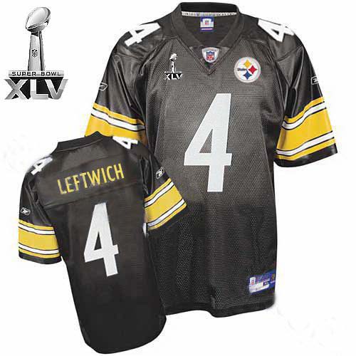 Steelers #4 Byron Leftwich Black Super Bowl XLV Stitched NFL Jersey