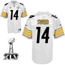 Steelers #14 Limas Sweed White Super Bowl XLV Stitched NFL Jersey