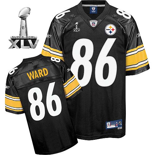 Steelers #86 Hines Ward Black Super Bowl XLV Stitched NFL Jersey