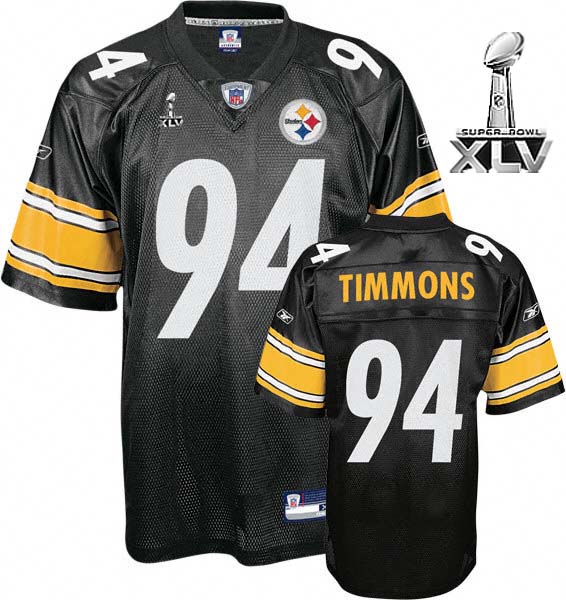Steelers #94 Lawrence Timmons Black Super Bowl XLV Stitched NFL Jersey