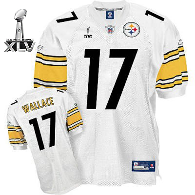 Steelers #17 Mike Wallace White Super Bowl XLV Stitched NFL Jersey