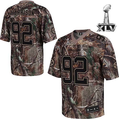 Steelers #92 James Harrison Camouflage Realtree Super Bowl XLV Stitched NFL Jersey