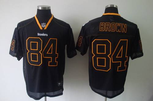 Steelers #84 Antonio Brown Lights Out Black Stitched NFL Jersey