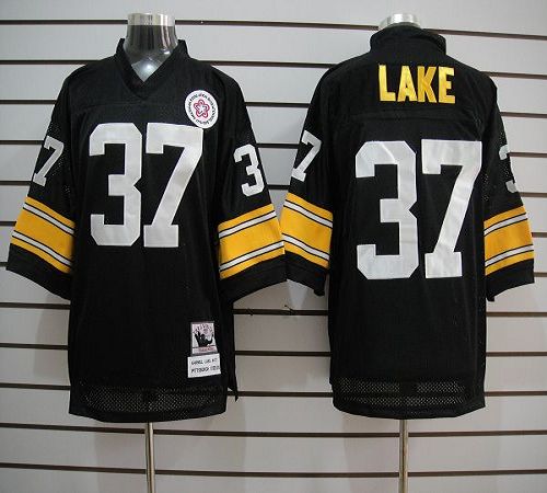 Mitchell And Ness Steelers #37 Carnell Lake Black Stitched NFL Jersey