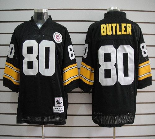 Mitchell And Ness Steelers #80 Jack Butler Black Stitched NFL Jersey