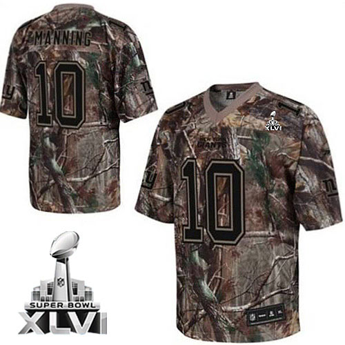 Giants #10 Eli Manning Camouflage Realtree Collection Super Bowl XLVI Stitched NFL Jersey