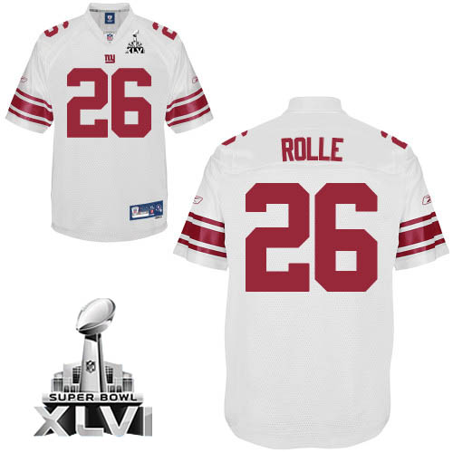 Giants #26 Antrel Rolle White Super Bowl XLVI Stitched NFL Jersey