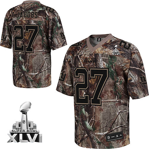 Giants Brandon Jacobs #27 Camouflage Realtree Collection Super Bowl XLVI Stitched NFL Jersey