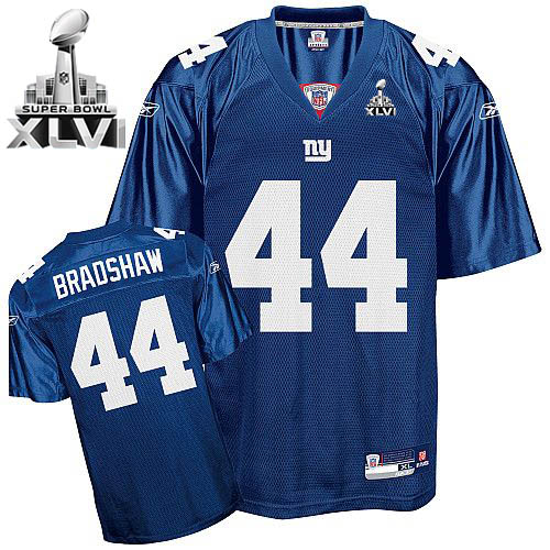 Giants #44 Ahmad Bradshaw Blue Super Bowl XLVI Stitched NFL Jersey