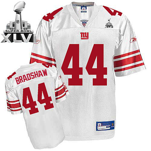 Giants #44 Ahmad Bradshaw White Super Bowl XLVI Stitched NFL Jersey