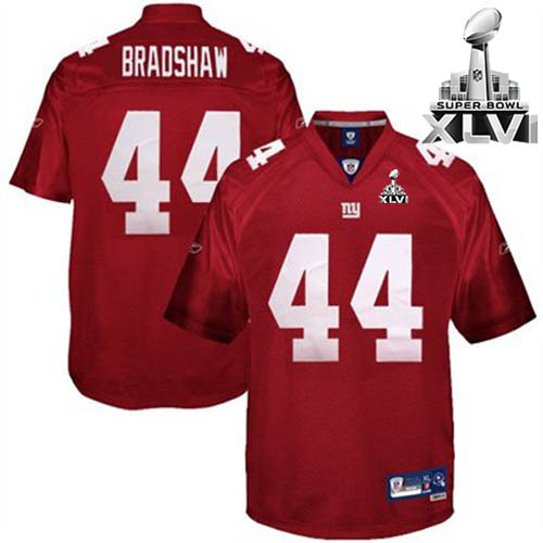 Giants #44 Ahmad Bradshaw Red Super Bowl XLVI Stitched NFL Jersey
