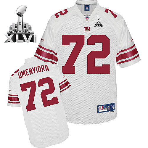 Giants #72 Osi Umenyiora White Super Bowl XLVI Stitched NFL Jersey