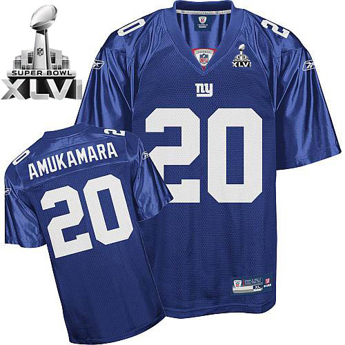 Giants #20 Prince Amukamara Blue Super Bowl XLVI Stitched NFL Jersey