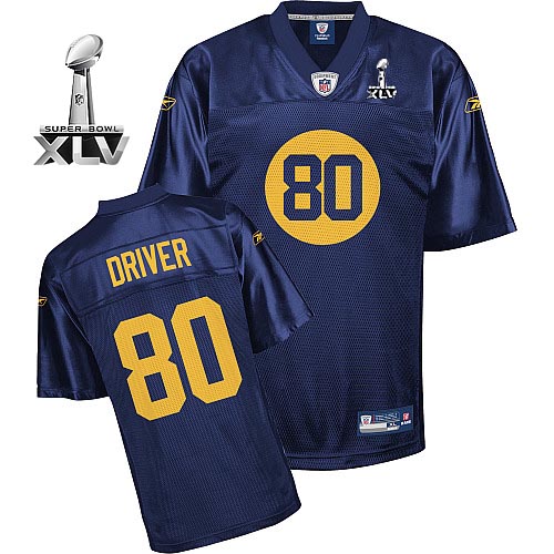 Packers #80 Donald Driver Blue Super Bowl XLV Stitched NFL Jersey