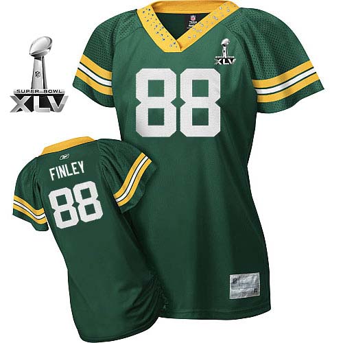 Packers #88 Jermichael Finley Green Women's Field Flirt Super Bowl XLV Stitched NFL Jersey