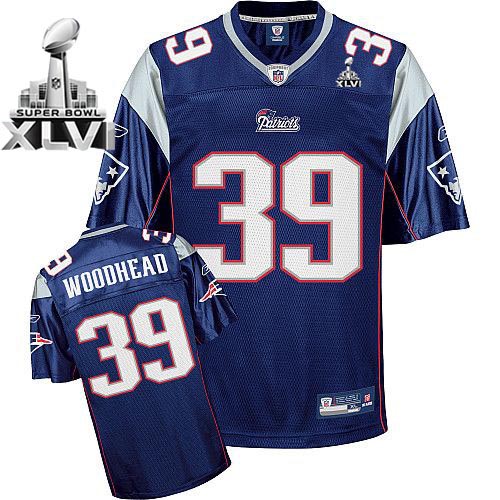 Patriots #39 Danny Woodhead Dark Blue Super Bowl XLVI Stitched NFL Jersey