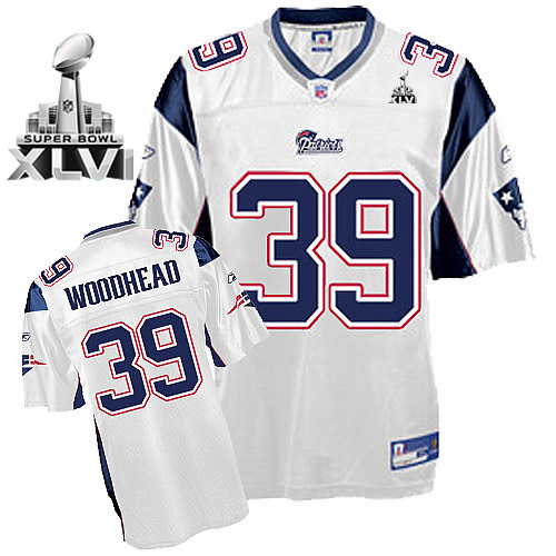 Patriots #39 Danny Woodhead White Super Bowl XLVI Stitched NFL Jersey