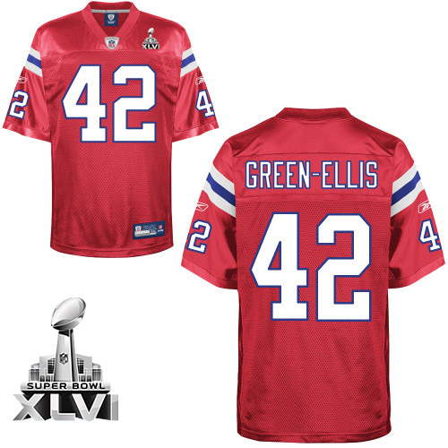 Patriots #42 Green Ellis Red Alternate Super Bowl XLVI Stitched NFL Jersey