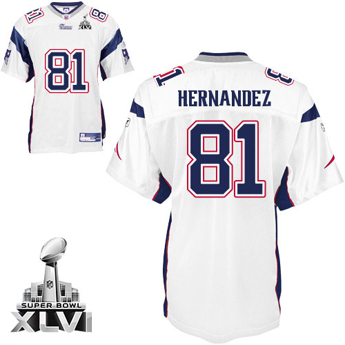 Patriots #81 Randy Moss White Super Bowl XLVI Stitched NFL Jersey