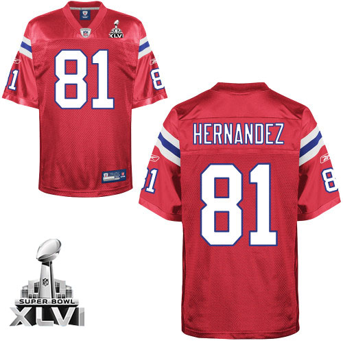 Patriots #81 Randy Moss Red Alternate Super Bowl XLVI Stitched NFL Jersey