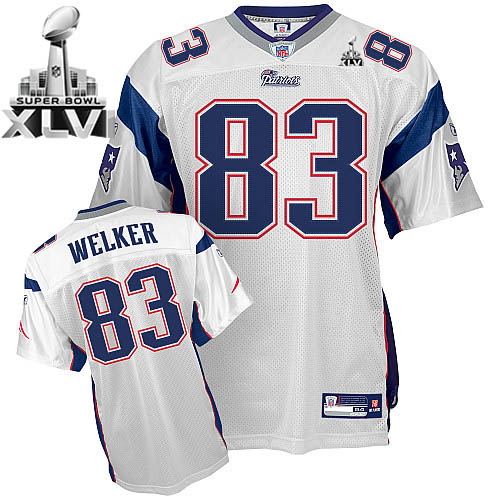 Patriots #83 Wes Welker White Super Bowl XLVI Stitched NFL Jersey