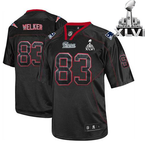 Patriots #83 Wes Welker Lights Out Black Super Bowl XLVI Stitched NFL Jersey