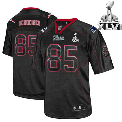 Patriots #85 Chad OchoCinco Lights Out Black Super Bowl XLVI Stitched NFL Jersey