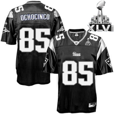 Patriots #85 Chad Ochocinco Black Shadow Super Bowl XLVI Stitched NFL Jersey