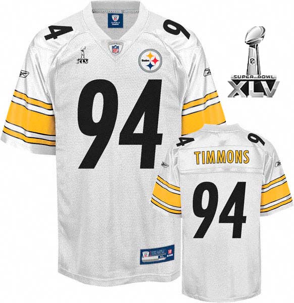 Steelers #94 Lawrence Timmons White Super Bowl XLV Stitched NFL Jersey