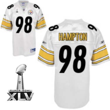 Steelers #98 Casey Hampton White Super Bowl XLV Stitched NFL Jersey
