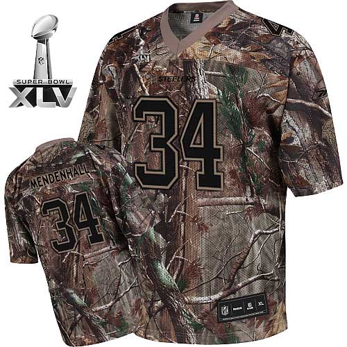 Steelers #34 Rashard Mendenhall Camouflage Realtree Super Bowl XLV Stitched NFL Jersey
