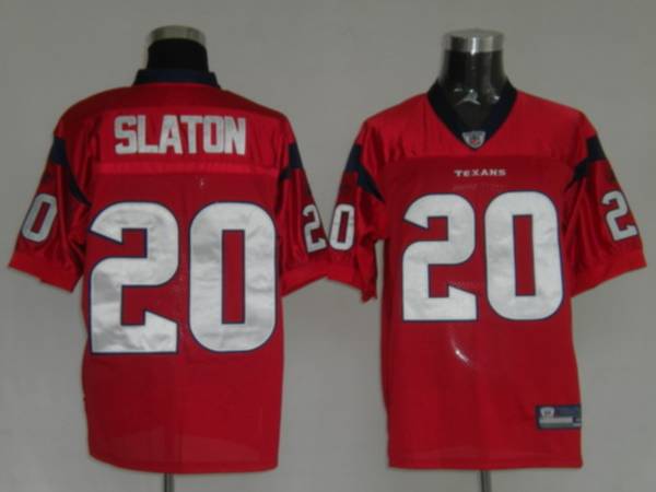 Texans Steve Slaton #20 Red Stitched NFL Jersey