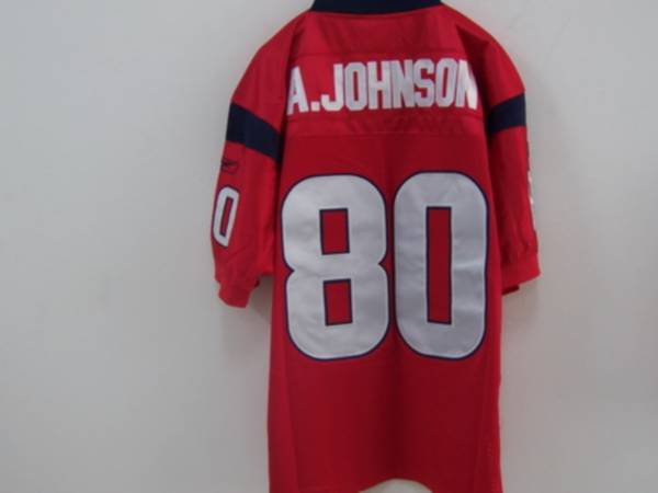 Texans A. Johnson #80 Red Stitched NFL Jersey