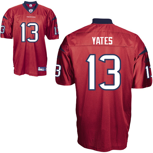 Texans #13 T.J. Yates Red Stitched NFL Jersey