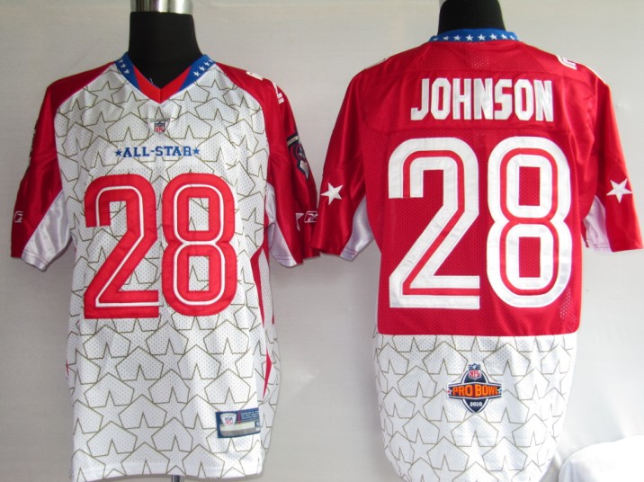 Titans #28 Chris Johnson 2010 Pro Bowl AFC Stitched Red NFL Jersey