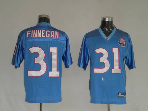Titans #31 Cortland Finnegan Stitched Baby Blue With AFL 50th Anniversary NFL Jersey