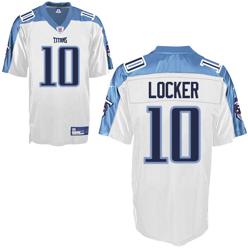 Titans #10 Jake Locker White Stitched NFL Jersey