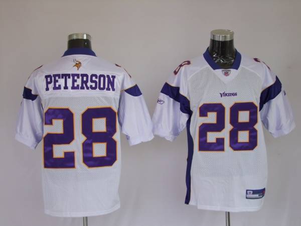 Vikings #28 Adrian Peterson White Stitched NFL Jersey