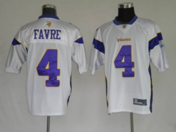 Vikings #4 Brett Favre White Stitched NFL Jersey