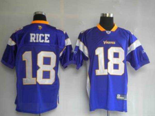 Vikings #18 Sidney Rice Purple Stitched NFL Jersey