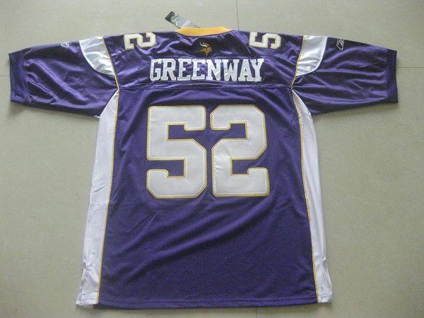 Vikings #52 Chad Greenway Purple Stitched NFL Jersey