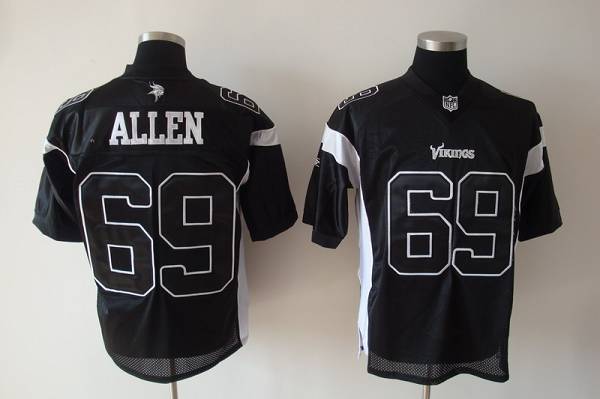Vikings #69 Jared Allen Black Shadow Stitched NFL Jersey