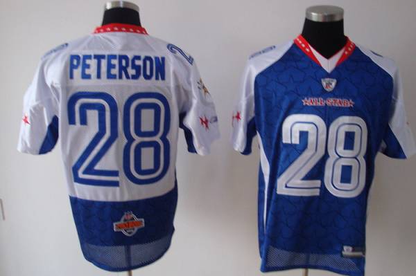 Vikings #28 Adrian Peterson 2010 Probowl Blue Stitched NFL All star Jersey