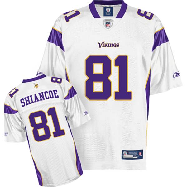 Vikings #81 Visanthe Shiancoe White Stitched NFL Jersey