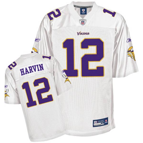 Vikings #12 Percy Harvin All White Stitched NFL Jersey