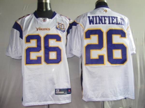 Vikings #26 Antoine Winfield White Team 50TH Patch Stitched NFL Jersey