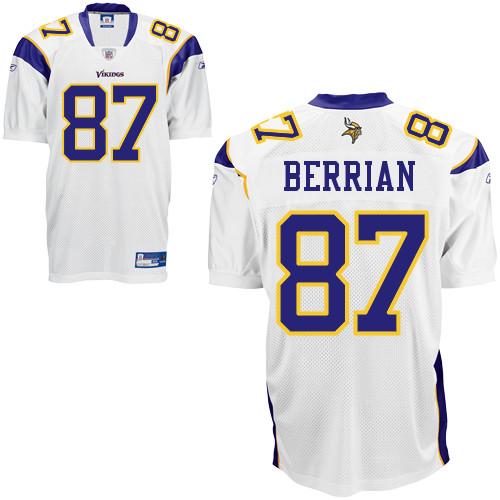 Vikings #87 Bernard Berrian White Stitched NFL Jersey