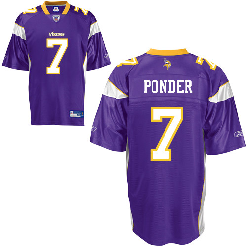 Vikings #7 Christian Ponder Purple Stitched NFL Jersey