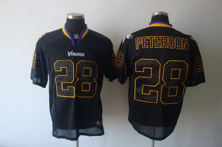 Vikings #28 Adrian Peterson Lights Out Black Stitched NFL Jersey