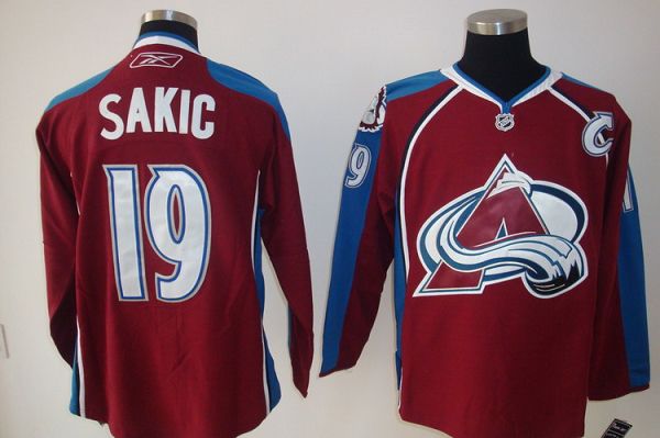 Avalanche #19 Joe Sakic Stitched Red NHL Jersey